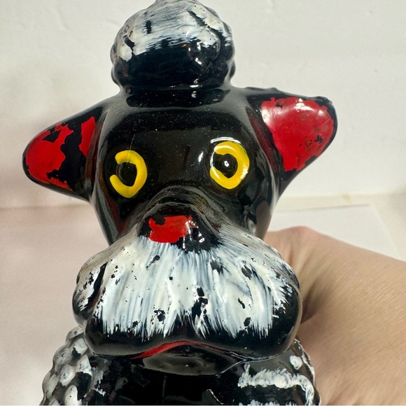 Vintage Redware Black Glaze Standing Poodle Figurine. Approx. 5.5”h x 5”l. - Picture 3 of 12